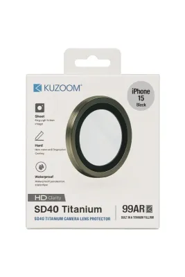  KUZ00M 99AR HD Titanium Camera Lens Protector for iPhone 15